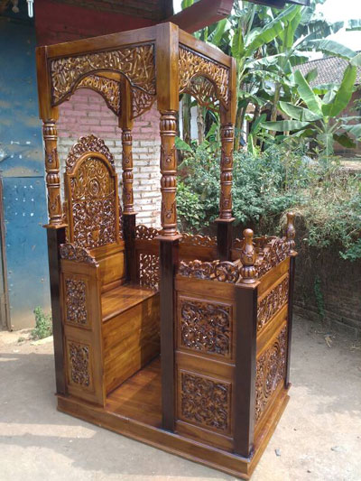 Mimbar Masjid Ukiran Modern Jati Jepara